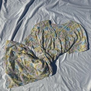 Elegant Emily Floral Button-Front Cotton Gown